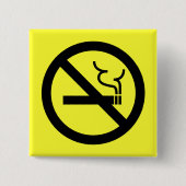 Geen rokersymbool vierkante button 5,1 cm (Voorkant)