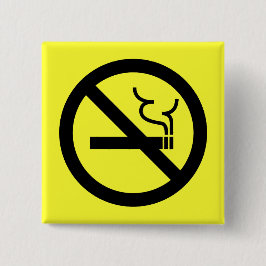 Geen rokersymbool vierkante button 5,1 cm