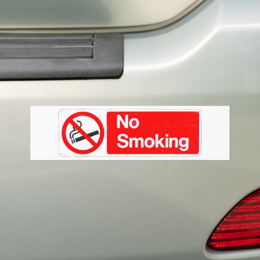 Geen rokerteken bumpersticker (Op auto)