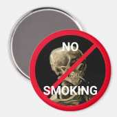 Geen rokerteken met Van Gogh Skull Artwork Magneet (Voorkant / Achterkant)