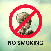 Geen rokerteken met Van Gogh Skull Artwork Raamsticker (Vel 3)