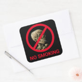 Geen rokerteken met Van Gogh Skull Artwork Vierkante Sticker (Envelop)