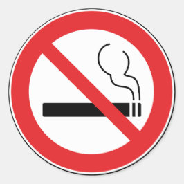 Geen rokerteken ronde sticker
