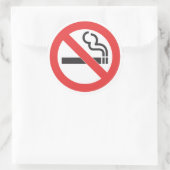 Geen rokerteken ronde sticker (Tas)