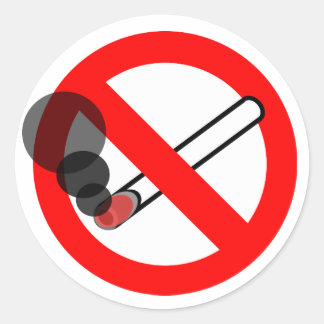 Geen rokerteken ronde sticker