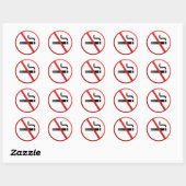 Geen rokerteken ronde sticker (Vel)