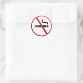 Geen rokerteken ronde sticker (Tas)