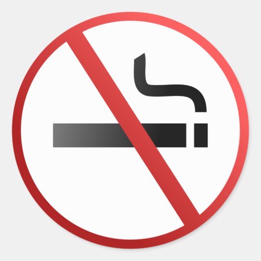 Geen rokerteken ronde sticker (Voorkant)