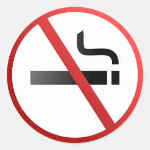 Geen rokerteken ronde sticker