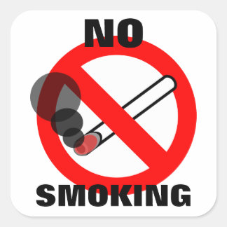 Geen rokerteken vierkante sticker