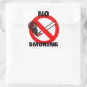 Geen rokerteken vierkante sticker (Tas)