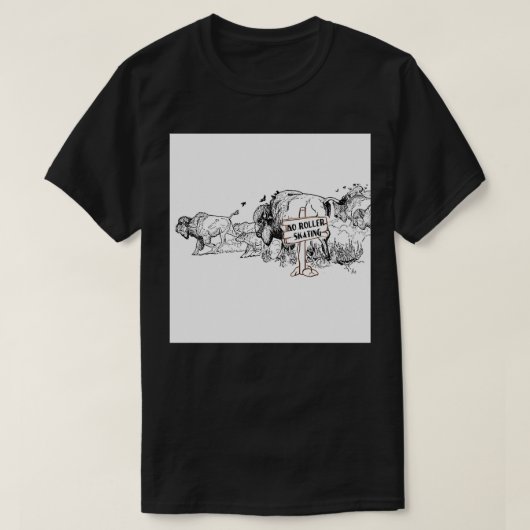 GEEN ROLLER SKAART IN BUFFALO HERD T-SHIRT (Design voorkant)