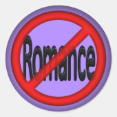 Geen Romance Ronde Sticker (Voorkant)