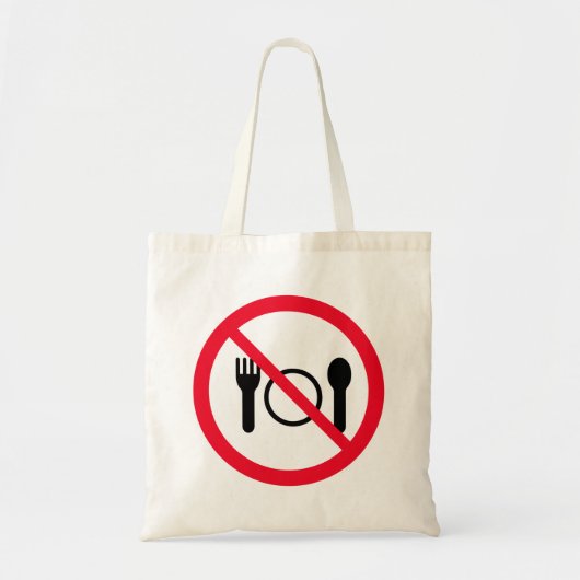 Geen rood cirkelteken eten | Budget Canvas tas (Voorkant)