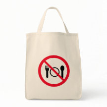 Geen rood cirkelteken eten | Canvas tas voor kruid