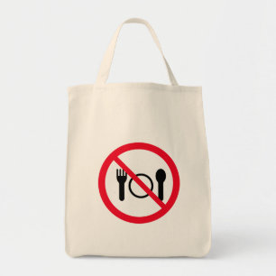 Geen rood cirkelteken eten Canvas tas voor kruid