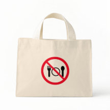 Geen rood cirkelteken eten | Kleine Canvas tas