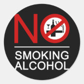 GEEN rookalcohol ⚠ Thaise ⚠ Ronde Sticker (Voorkant)