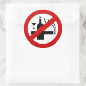 GEEN rookalcohol ⚠ Thaise ⚠ Ronde Sticker (Tas)