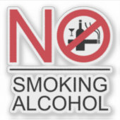 GEEN rookalcohol ⚠ Thaise ⚠ Sticker (Voorkant)