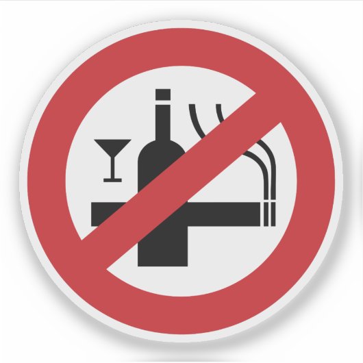 GEEN rookalcohol ⚠ Thaise ⚠ Sticker (Voorkant)