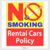 Geen rookbordje voor huurauto's sticker (Vel)