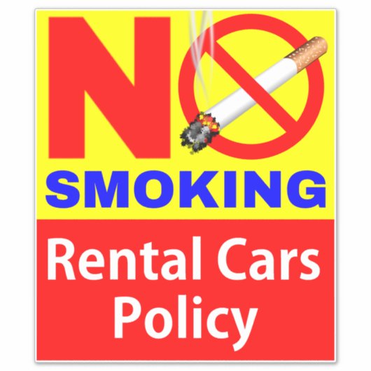 Geen rookbordje voor huurauto's sticker (Voorkant)