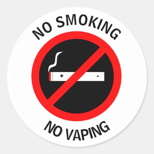 GEEN ROOKGEEN VAPENSIGN RONDE STICKER (Voorkant)