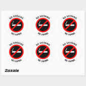 GEEN ROOKGEEN VAPENSIGN RONDE STICKER (Vel)