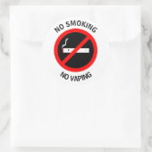 GEEN ROOKGEEN VAPENSIGN RONDE STICKER (Tas)