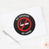GEEN ROOKGEEN VAPENSIGN RONDE STICKER (Envelop)
