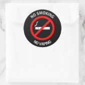 GEEN ROOKGEEN VAPENSIGN RONDE STICKER (Tas)