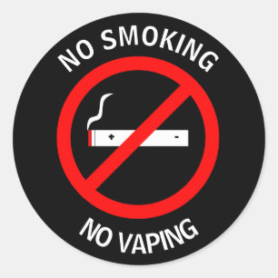 GEEN ROOKGEEN VAPENSIGN RONDE STICKER