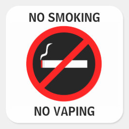 GEEN ROOKGEEN VAPENSIGN VIERKANTE STICKER