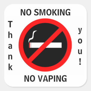 GEEN ROOKGEEN VAPENSIGN VIERKANTE STICKER