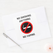 GEEN ROOKGEEN VAPENSIGN VIERKANTE STICKER (Envelop)