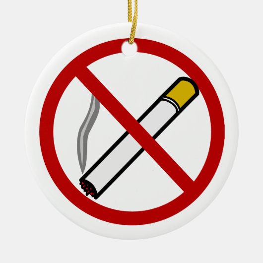 Geen rookkende deurknop keramisch ornament (Voorkant)