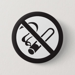 geen rooksymbool ronde button 5,7 cm