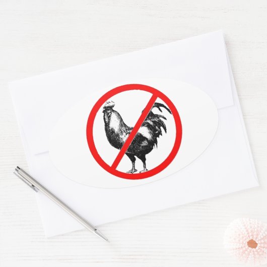 Geen Rooster? Ovale Sticker (Envelop)