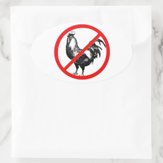 Geen Rooster? Ovale Sticker (Tas)