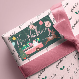 Geen roze kerst van Kerstman en rendier Rechthoekige Sticker