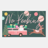 Geen roze kerst van Kerstman en rendier Rechthoekige Sticker (Voorkant)