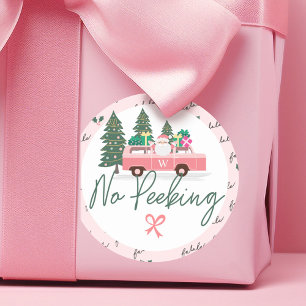Geen  roze kerstman van Santa Ronde Sticker