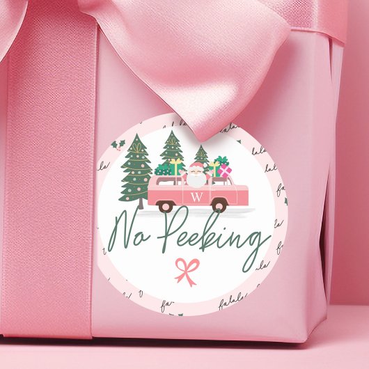 Geen  roze kerstman van Santa Ronde Sticker