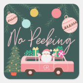 Geen  roze kerstman van Santa Vierkante Sticker (Voorkant)