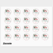 Geen roze kerstmis ronde sticker (Vel)