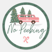 Geen  roze kerstmis ronde sticker (Voorkant)