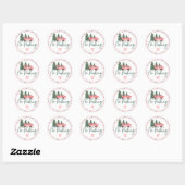 Geen  roze kerstmis ronde sticker (Vel)