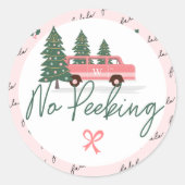 Geen  roze kerstmis ronde sticker (Voorkant)