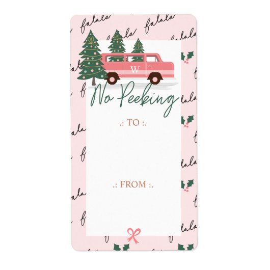 Geen roze  Van tot en met Kerstmis Etiket (Voorkant)